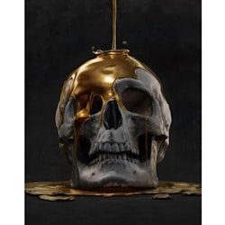 Diamanttavla Golden Skull 40x50