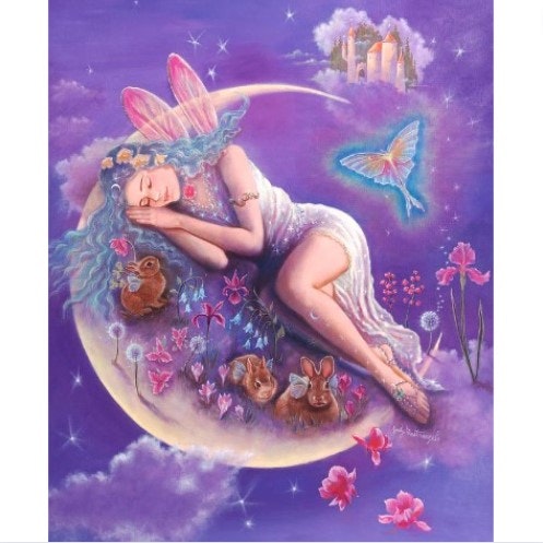 Diamanttavla Sleeping Fairy 50x70