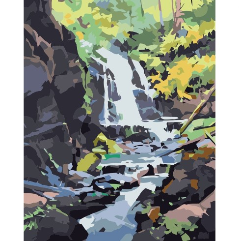 Paint By Numbers Forest Waterfall 40x50