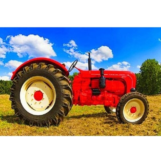 Diamanttavla Red Tractor 40x50