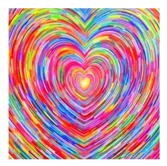 Diamanttavla Heart In Colors 40x40