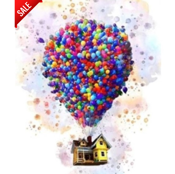Diamanttavla Balloon House 40x50