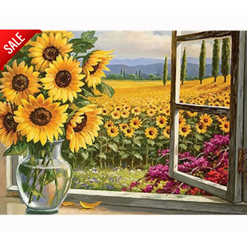 Diamanttavla Sunflowers 40x50