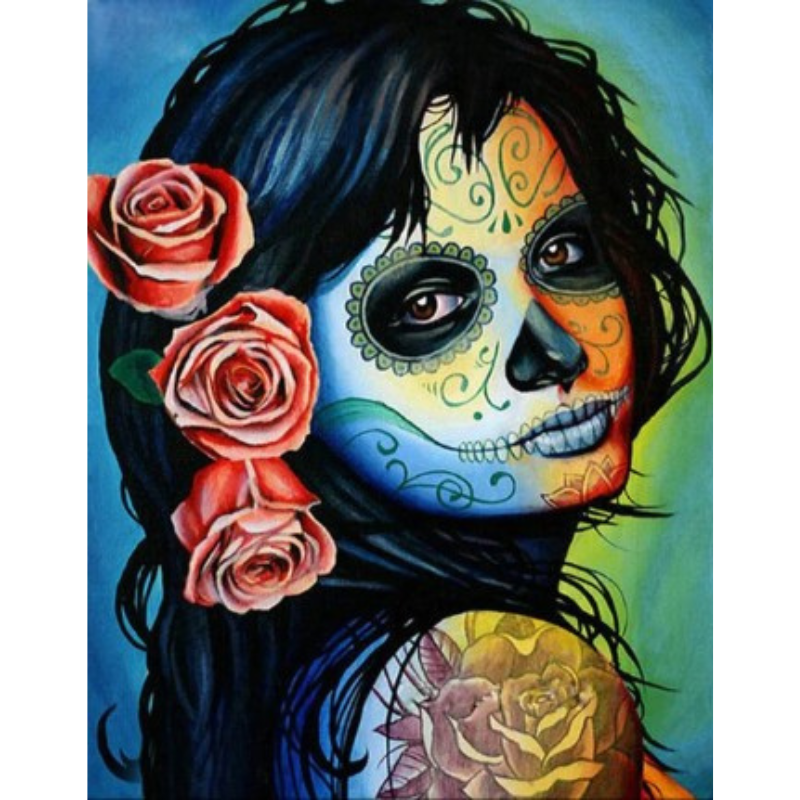Diamanttavla Mexican Rose Girl 40x50
