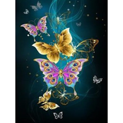 Diamanttavla Color Butterflies 40x50