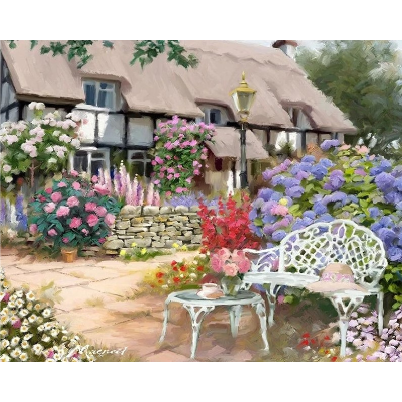 Paint By Numbers Flower Garden 40x50
