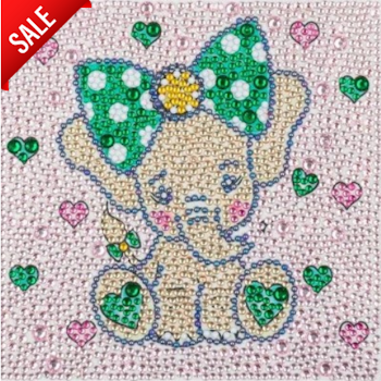 Diamanttavla Chrystal Elephant 15x15