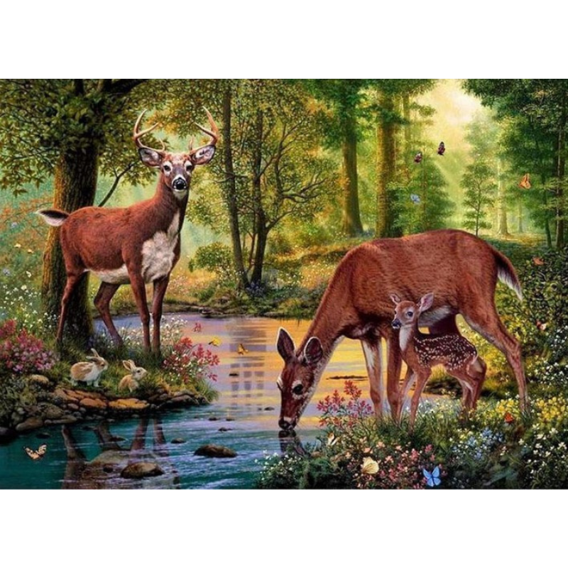 Diamanttavla Forest Deer 40x50