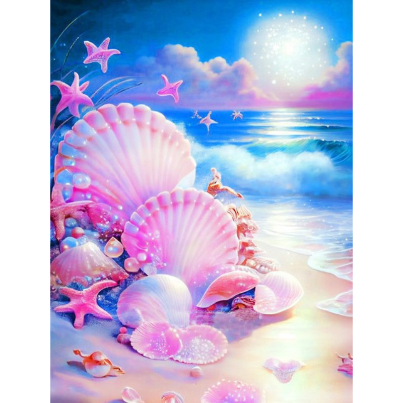 Diamanttavla Pink Shells 40x50