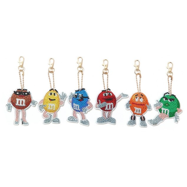 Diamond Painting Nyckelringar M&M 6-pack