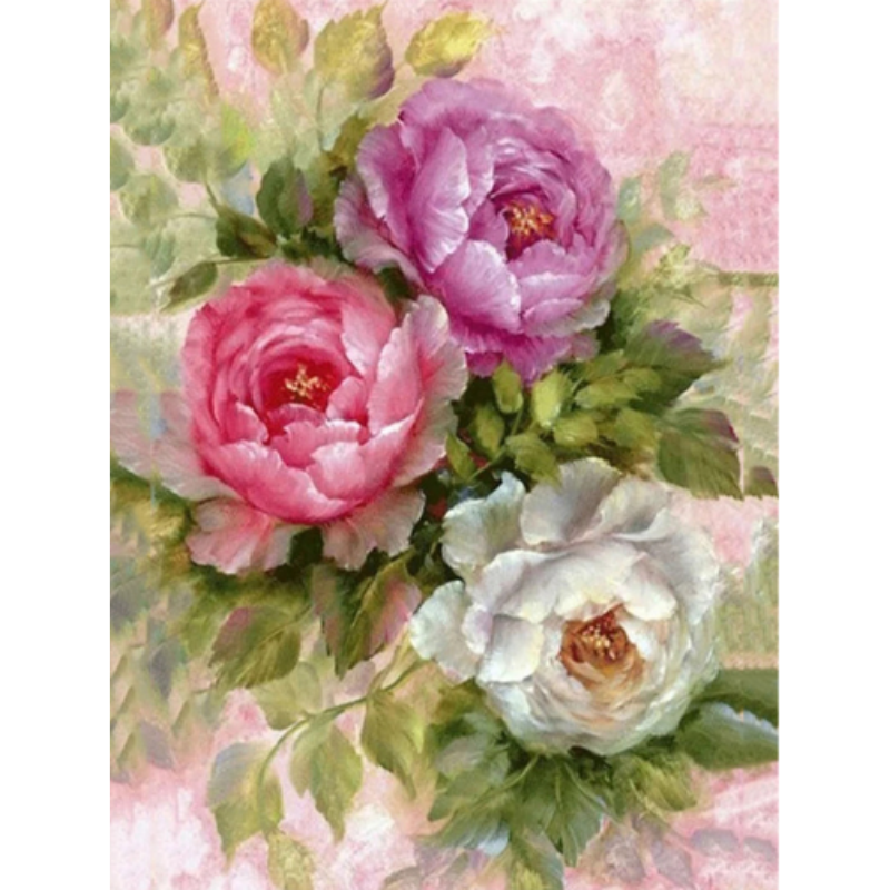 Diamanttavla Roses 30x40