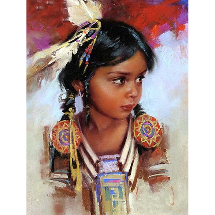Diamanttavla Little Indian Girl 40x50
