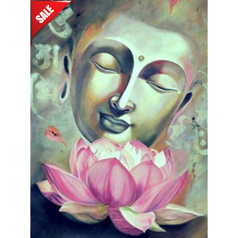 Diamanttavla Buddha Pink Lotus 30x40