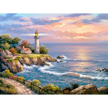 Diamanttavla Lighthouse Landscape 40x50