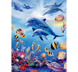 Diamanttavla Ocean Dolphins 40x50