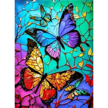 Diamanttavla (R) Color Butterflies 40x50