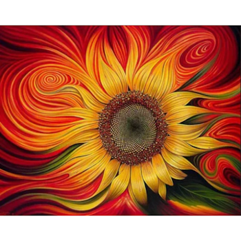 Diamanttavla Abstract Sunflower 30x40