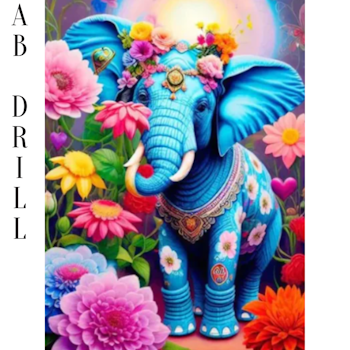 Diamanttavla AB Drills Flower Elephant 40x50