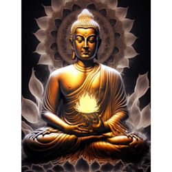 Diamanttavla Golden Buddha 40x50