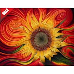 Diamanttavla Abstract Sunflower 30x40