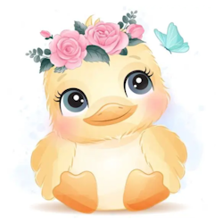 Diamanttavla (R) Cute Duck 30x30