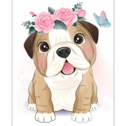 Diamanttavla (R) Cute Dog 30x40