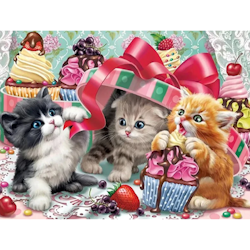 Diamanttavla Kittens Cupcakes 40x50