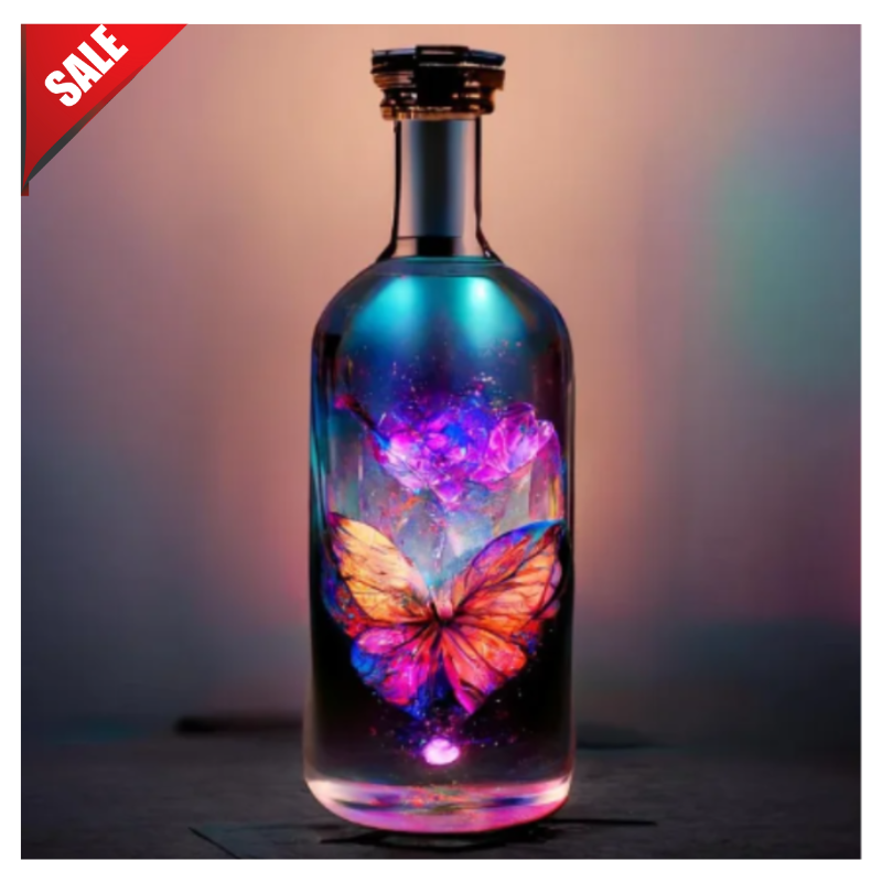 Diamanttavla Butterfly In A Bottle 40x40