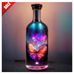 Diamanttavla Butterfly In A Bottle 40x40