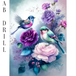 Diamanttavla AB Drills Birds And Flowers 40x50