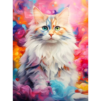 Diamanttavla Cat Colors 40x50