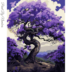 Paint By Numbers Purple Tree 40x50