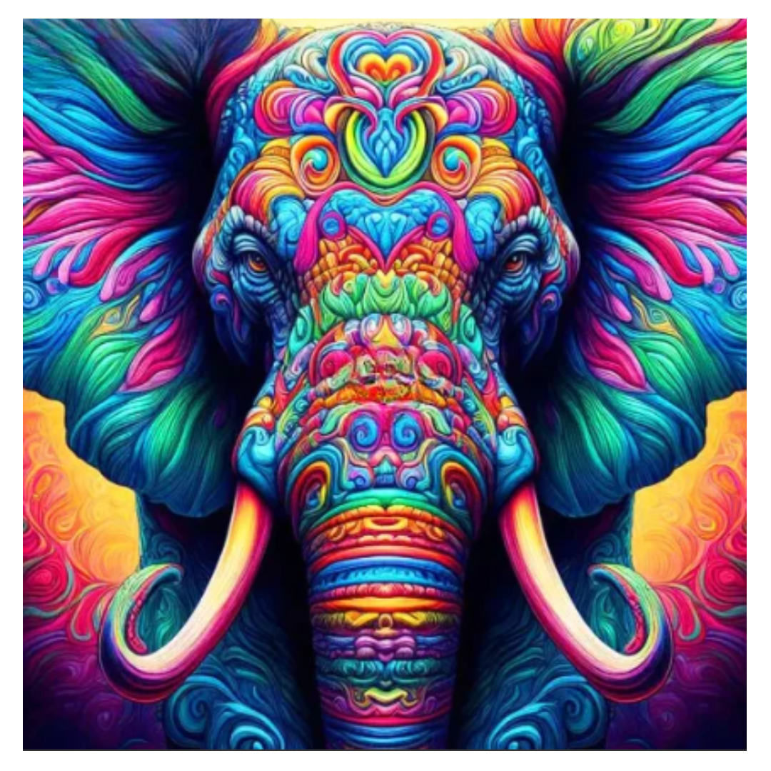 Diamanttavla Elephant Colors 50x50