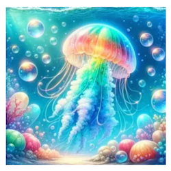 Diamanttavla Jellyfish 40x40