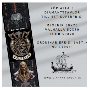 Diamanttavla Mjölnir 50x70 + Thor 50x70 + Valhalla 50x70 ( Paketpris)