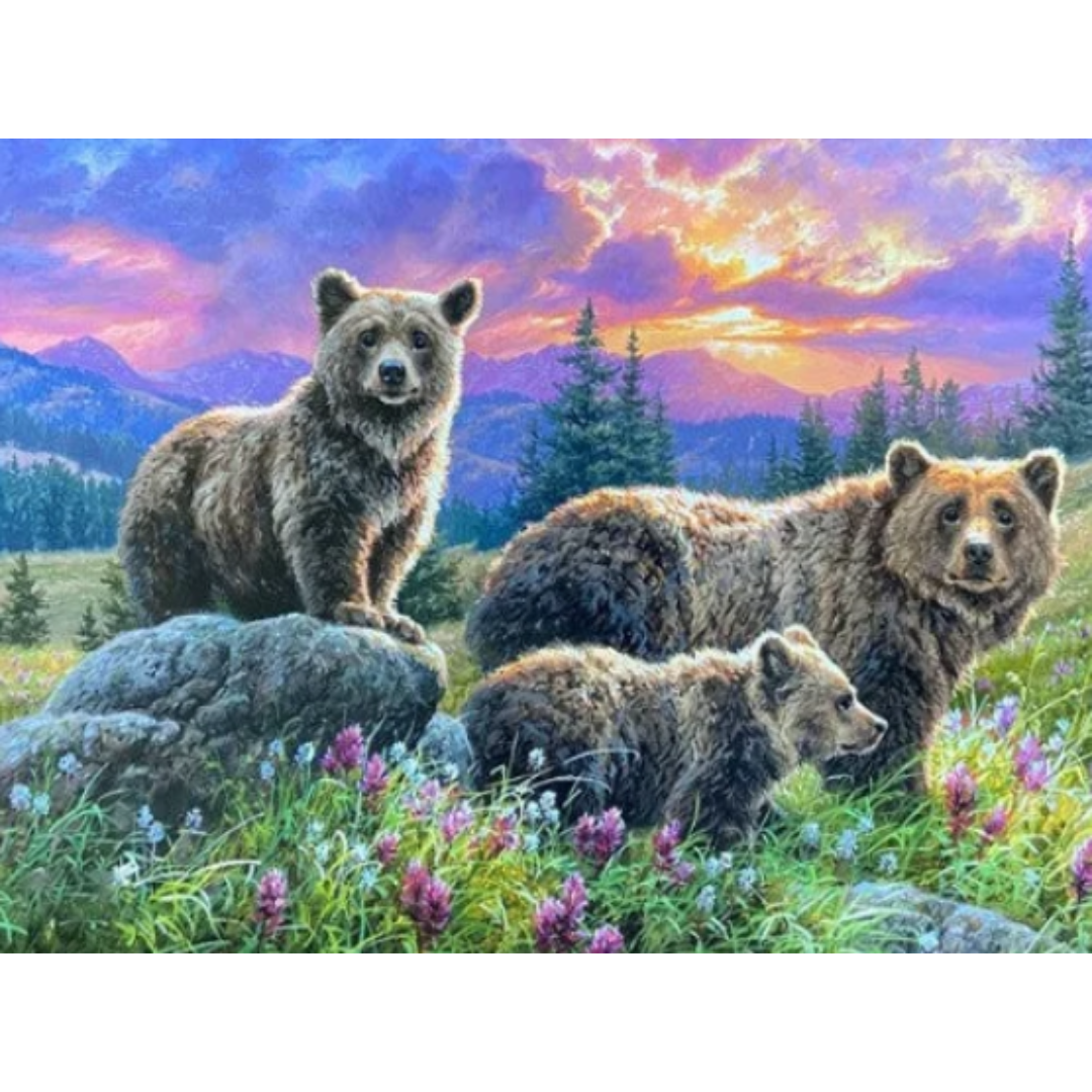 Diamanttavla Bear Family 40x50