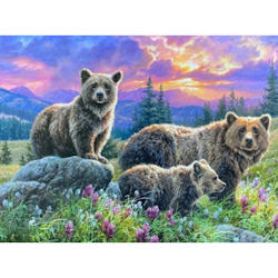 Diamanttavla Bear Family 40x50