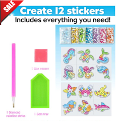 Diamond Painting Stickers Mermaid Sparkles 12-Pack