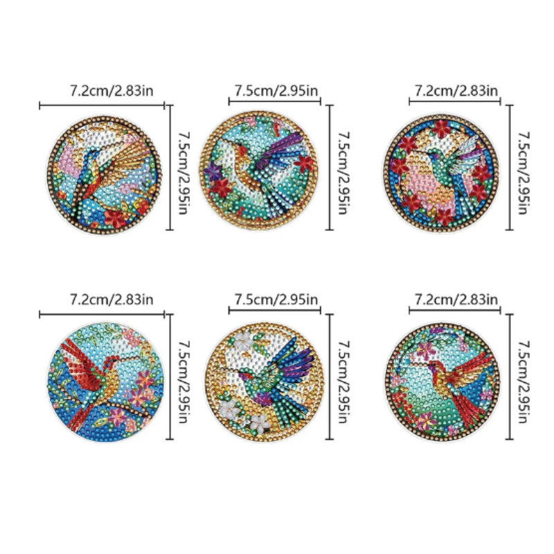 Diamond Painting Väggkrok Kolibri 6-Pack
