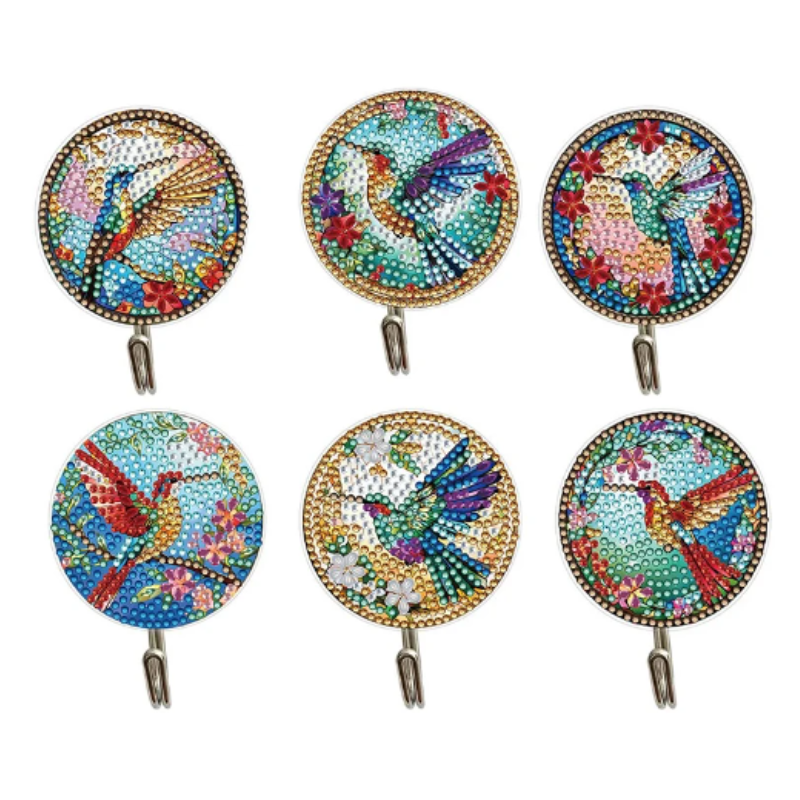 Diamond Painting Väggkrok Kolibri 6-Pack