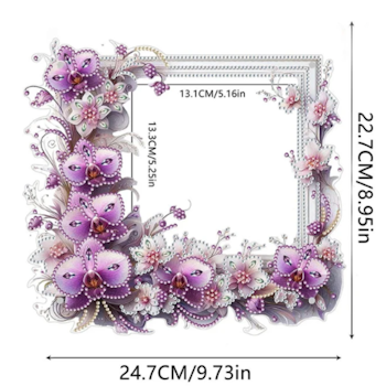 Diamond Painting Ram Lila Blommor 23,4 cm x 24 cm