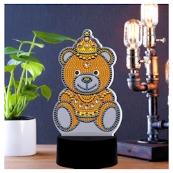 Diamond Painting LED lampa Nalle
