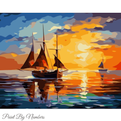 Paint By Numbers Sunset Sailboats 40x50