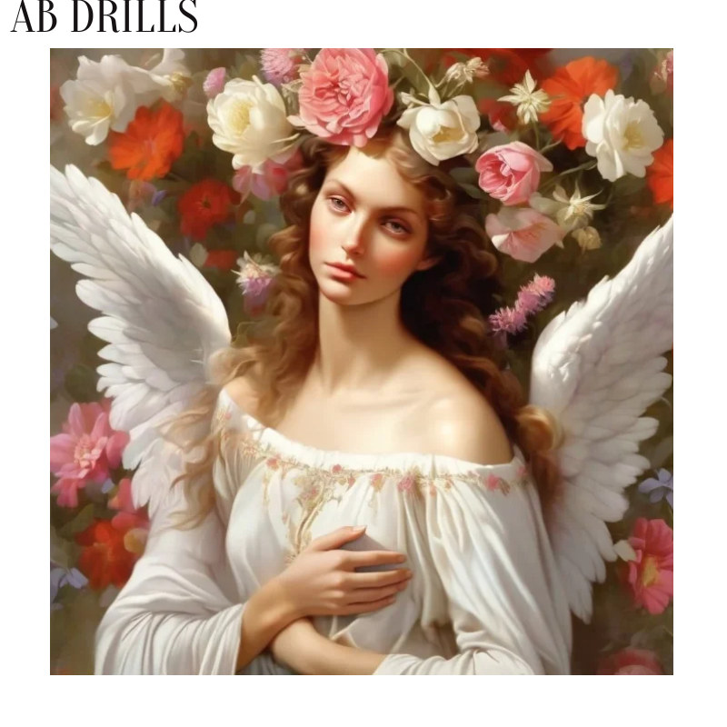 Diamanttavla AB Drills Angel With Flowers 50x50