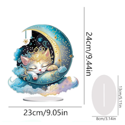 Diamond Painting Bordsdekoration Månkatt