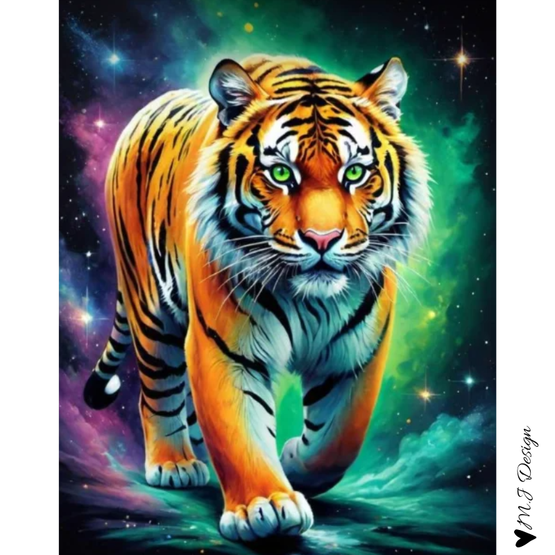 Diamanttavla Tiger Universe 40x50