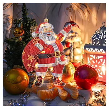 Diamond Painting Hängande Ledlampa Tomte