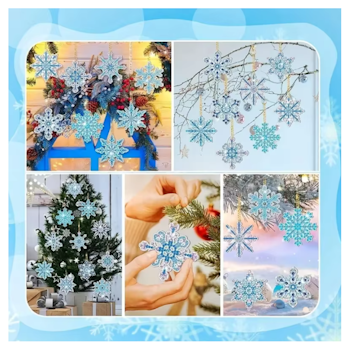 Diamond Painting Hängen 12-Pack Snöflingor