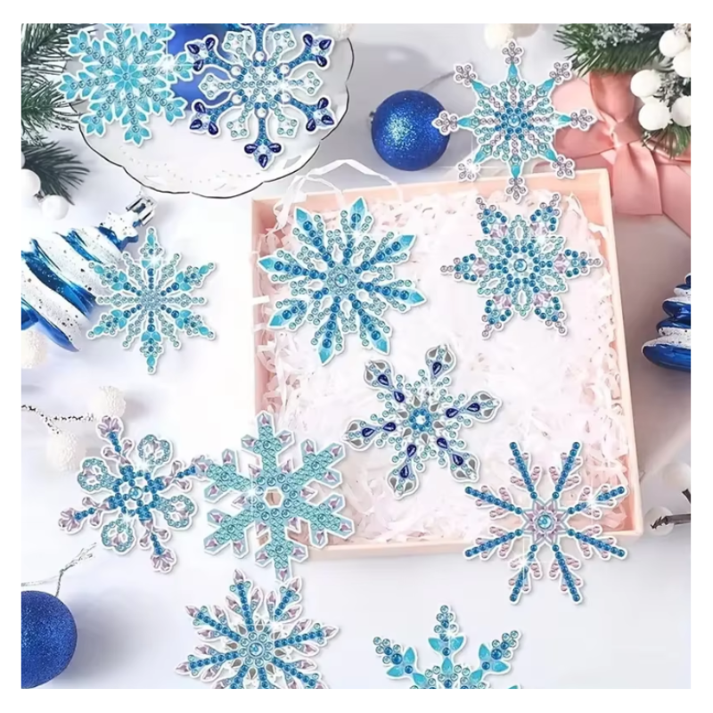 Diamond Painting Hängen 12-Pack Snöflingor