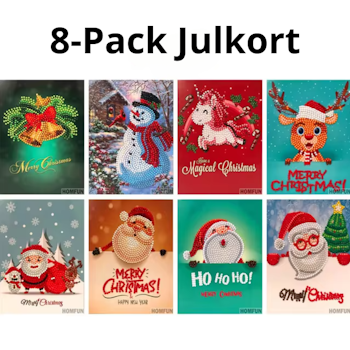 Diamond Painting Julkort 8-pack 20x15 cm